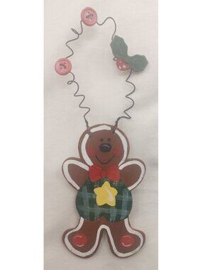 Cottage Industry Wood Gingerbread Man Ornament Primitive Folk Art Christmas Sign
